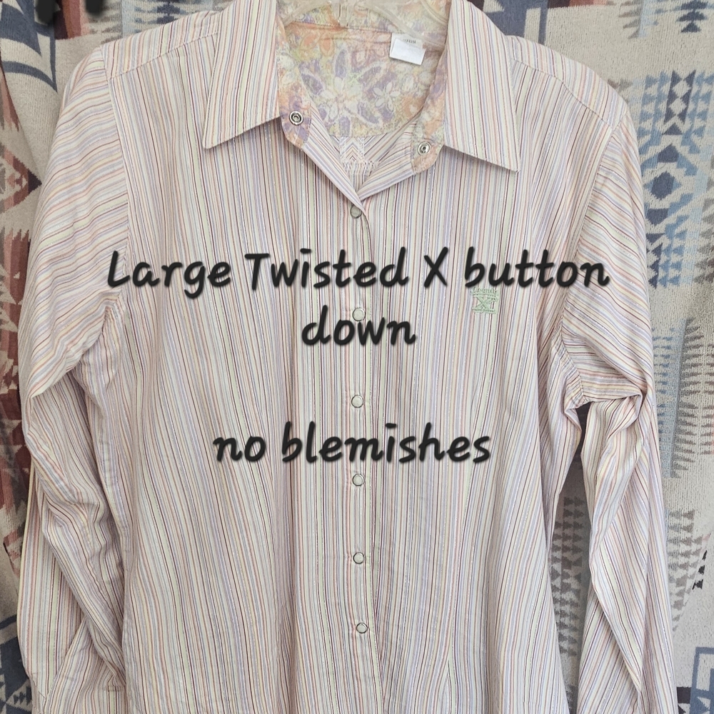 Twisted X Womens Pastel Striped Button-Down Shirt